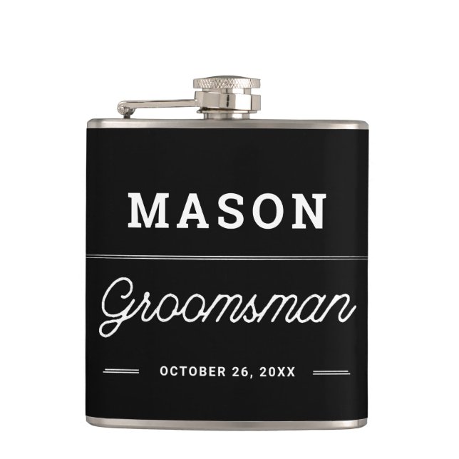 Groomsmen Gift Personalised Flask (Front)