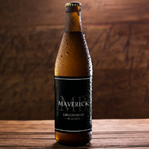 Groomsmen Gifts - Monogram Wedding Favours Best Ma Beer Bottle Label