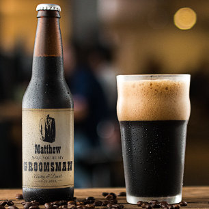 Groomsmen Gifts - Rustic Wedding Favours Western Beer Bottle Label