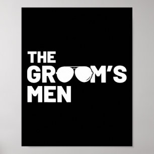Groomsmen Groom Squat Men Bachelor Supplies Party Poster
