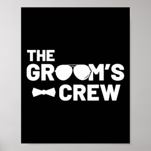 Groomsmen Groom Squat Men Bachelor Supplies Party  Poster