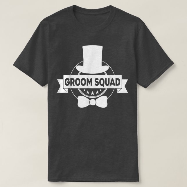 Groomsmen Groom Squat Men Bachelor Supplies Party  T-Shirt (Design Front)