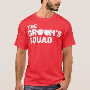 Groomsmen Groom Squat Men Bachelor Supplies Party T-Shirt