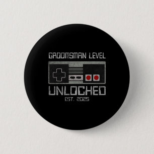 Groomsmen Matching Bachelor Party 2025 Gamer Husba 6 Cm Round Badge