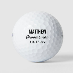 Groomsmen Modern Typography Wedding Favour Golf Balls