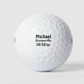 Groomsmen Modern Typography Wedding Favours Golf B Balls