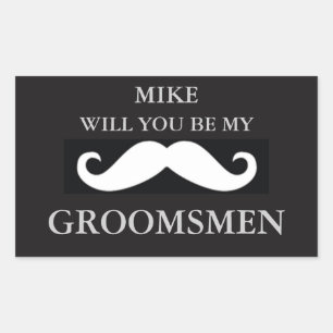 Groomsmen party rectangular sticker