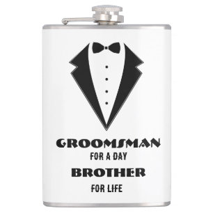 Groomsmen Proposal Glass, groomsman for a day Hip Flask
