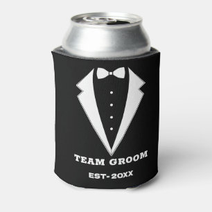 Groomsmen Proposal Glass, Team Groom Personalised  Can Cooler