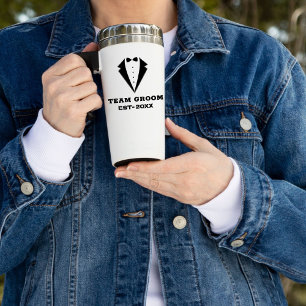 Groomsmen Proposal Glass, Team Groom Personalised Travel Mug