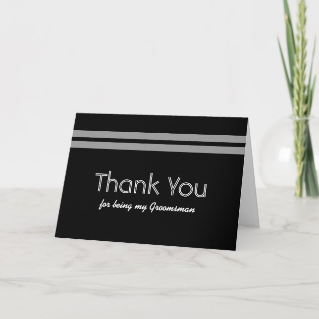 GROOMSMEN Stripe Wedding THANK YOU Custom Name (Front)