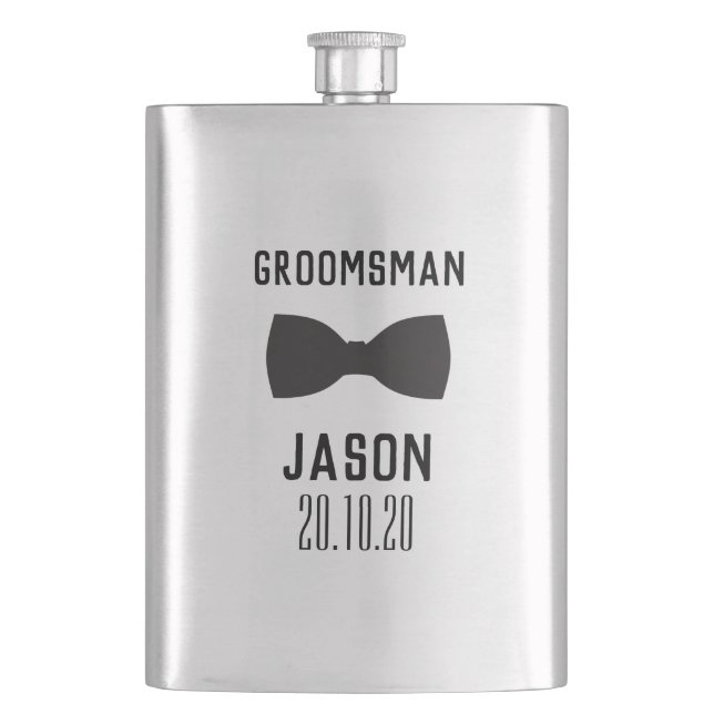 Groomsmen Wedding Party Gift  Hip Flask (Front)