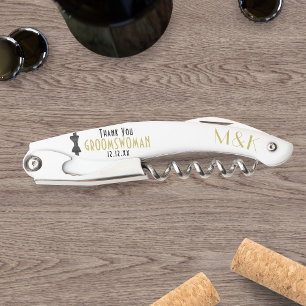 Groomswoman Thank You 1920s Gatsby Wedding Favour Corkscrew