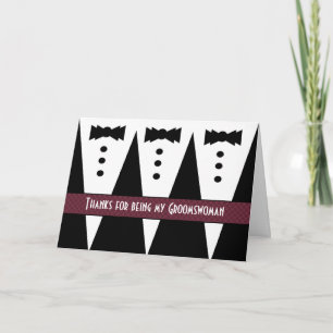 Groomswoman Thank You - Three Tuxedos Card