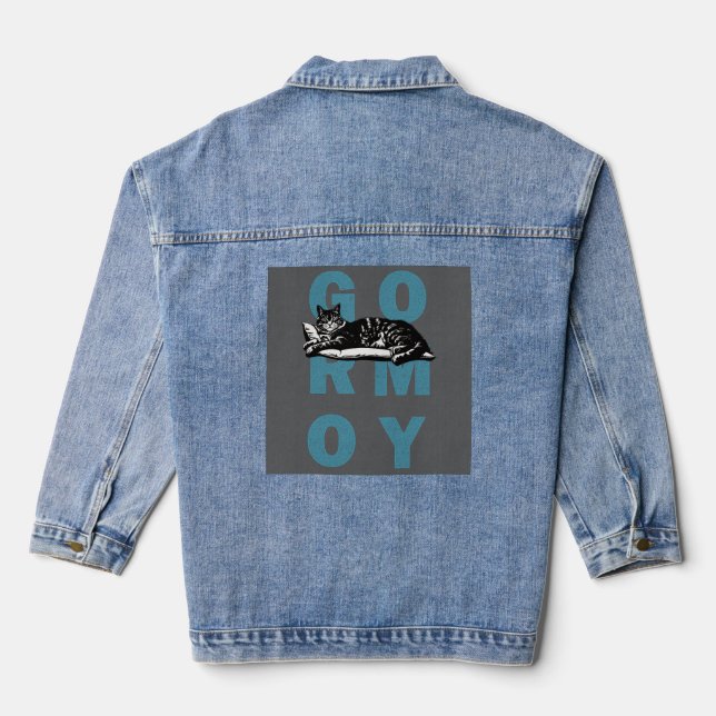 groomy cat denim jacket (Back)