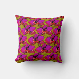 Grooovy Magenta Floral Design Cushion