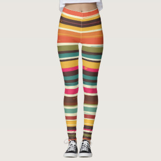 Groove Waves 70s Psychedelic Line Pattern Leggings