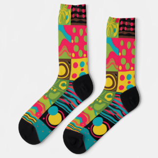 Groove Waves 70s Psychedelic Line Pattern Socks