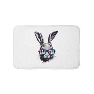 Groovi Rabbit Bunny Face With Sunglasses Easter Bath Mat