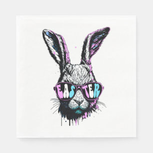 Groovi Rabbit Bunny Face With Sunglasses Easter Napkin