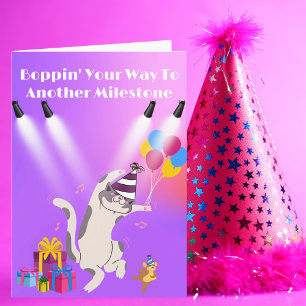 Groovin’ Cat Milestone Birthday Card