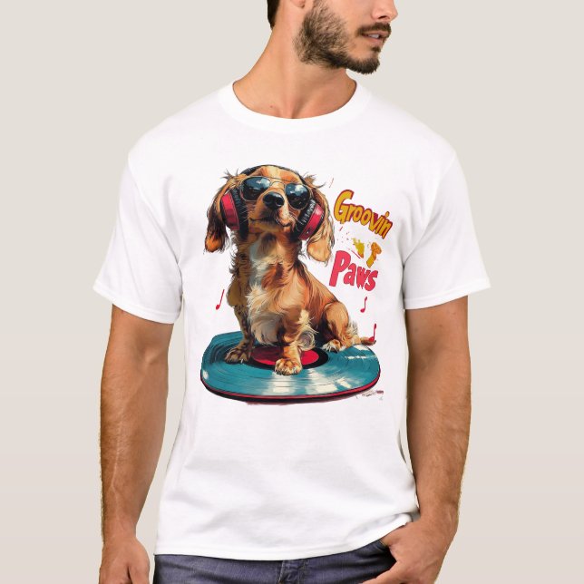 Groovin Paws - Dachshund Music T-Shirt (Front)