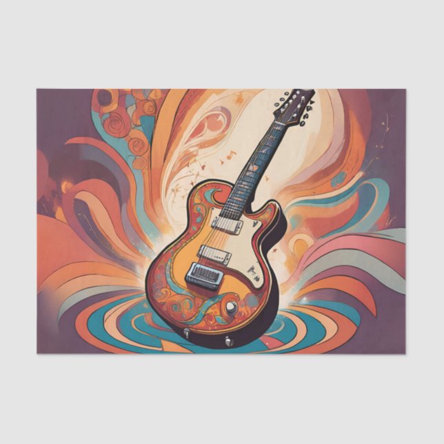 Grooving Guitar Decoupage Tissue Paper (Front)