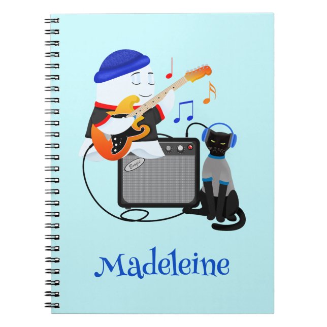 Grooving Guitar Ghost Spiral Photo Notebook (Front)
