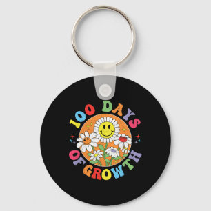 Groovy 100 Days Of Growth Floral Teacher 100 Days Key Ring