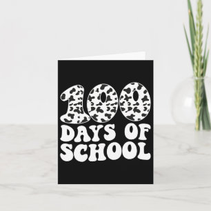 Groovy 100 Days Of School Cow Print 100th Day Scho Card