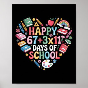 Groovy 100 Days Of School Math Equation 100th Day  Poster
