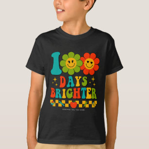 Groovy 100 Days Of School Rainbow 100 Days Brighte T-Shirt