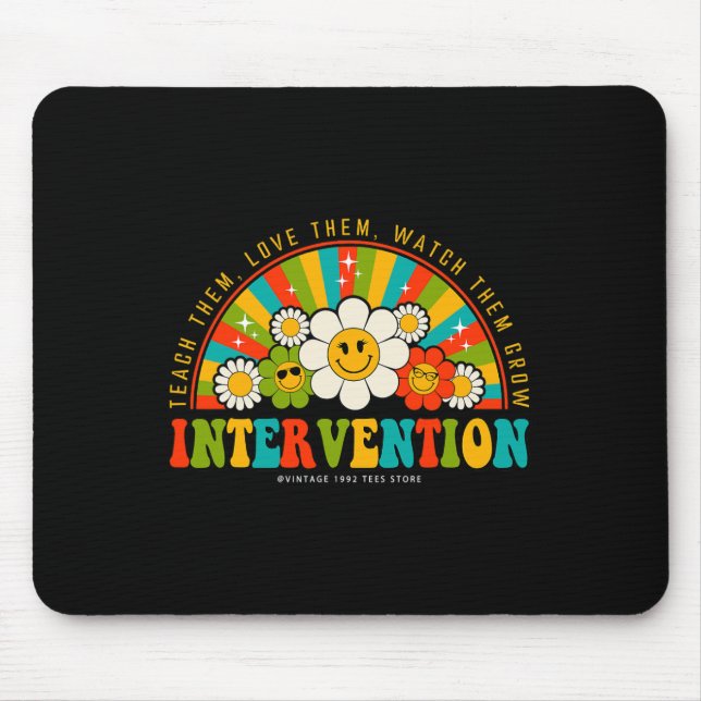 Groovy 100 Days Of School Teacher Intervention Squ Mouse Pad (Front)
