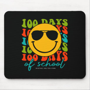 Groovy 100 Days Of School Teacher Kid 100 Days Sma Mouse Pad
