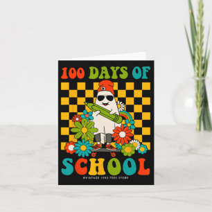 Groovy 100 Days Of School Teachers Kids Ghost Hipp Card