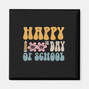 Groovy 100th Day Of School Teachers Student Happy  Magnet