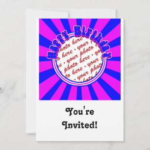 Groovy 1970's Retro Birthday Photo Frame Invitation