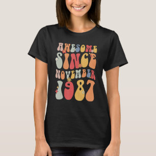 Groovy 1987 Awesome Since November Retro 35th T-Shirt
