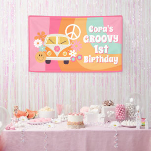 Groovy 1st Birthday Banner