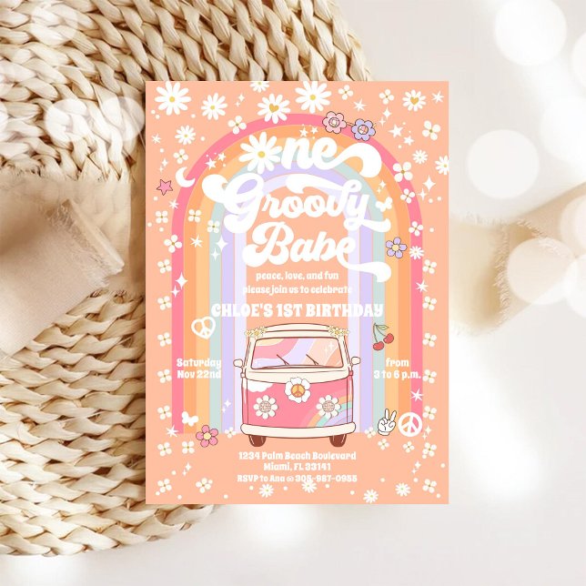 Groovy 1st Birthday Invitation (Creator Uploaded)