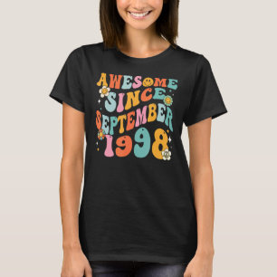 Groovy 24th Birthday Awesome Since September 1998  T-Shirt