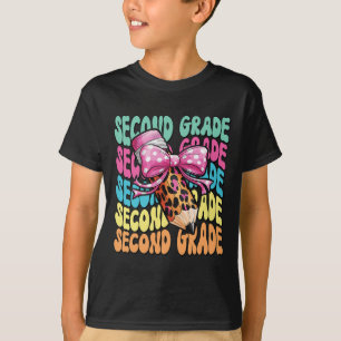 Groovy 2nd Grade Girls Teacher Second Grade Back T T-Shirt
