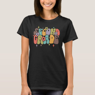 Groovy 2nd Grade Vibes Face Retro Teachers Back To T-Shirt