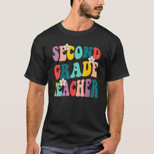 Groovy 2nd Second Grade Teacher Vintage  Back To S T-Shirt
