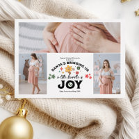 Groovy 3 Photo Christmas Pregnancy Announcement