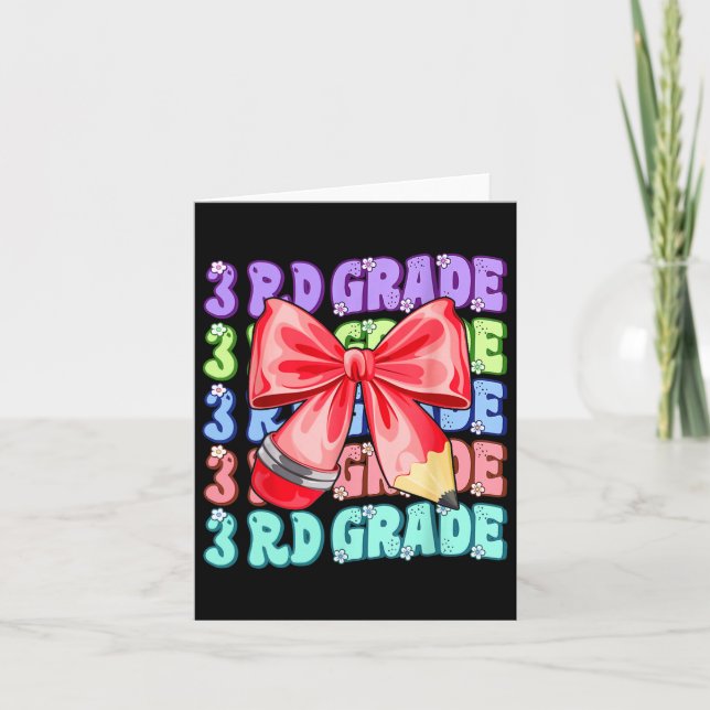 Groovy 3rd Grade Back To School First Day Of Third Card (Front)