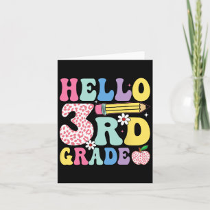 Groovy 3rd Grade Back To School Pink Leopard 2025  Card