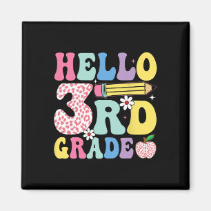 Groovy 3rd Grade Back To School Pink Leopard 2025 Magnet