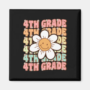 Groovy 4th Grade Back To School First Day Of Fourt Magnet