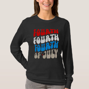 Groovy 4th Of July Merica Patriotic American Flag  T-Shirt